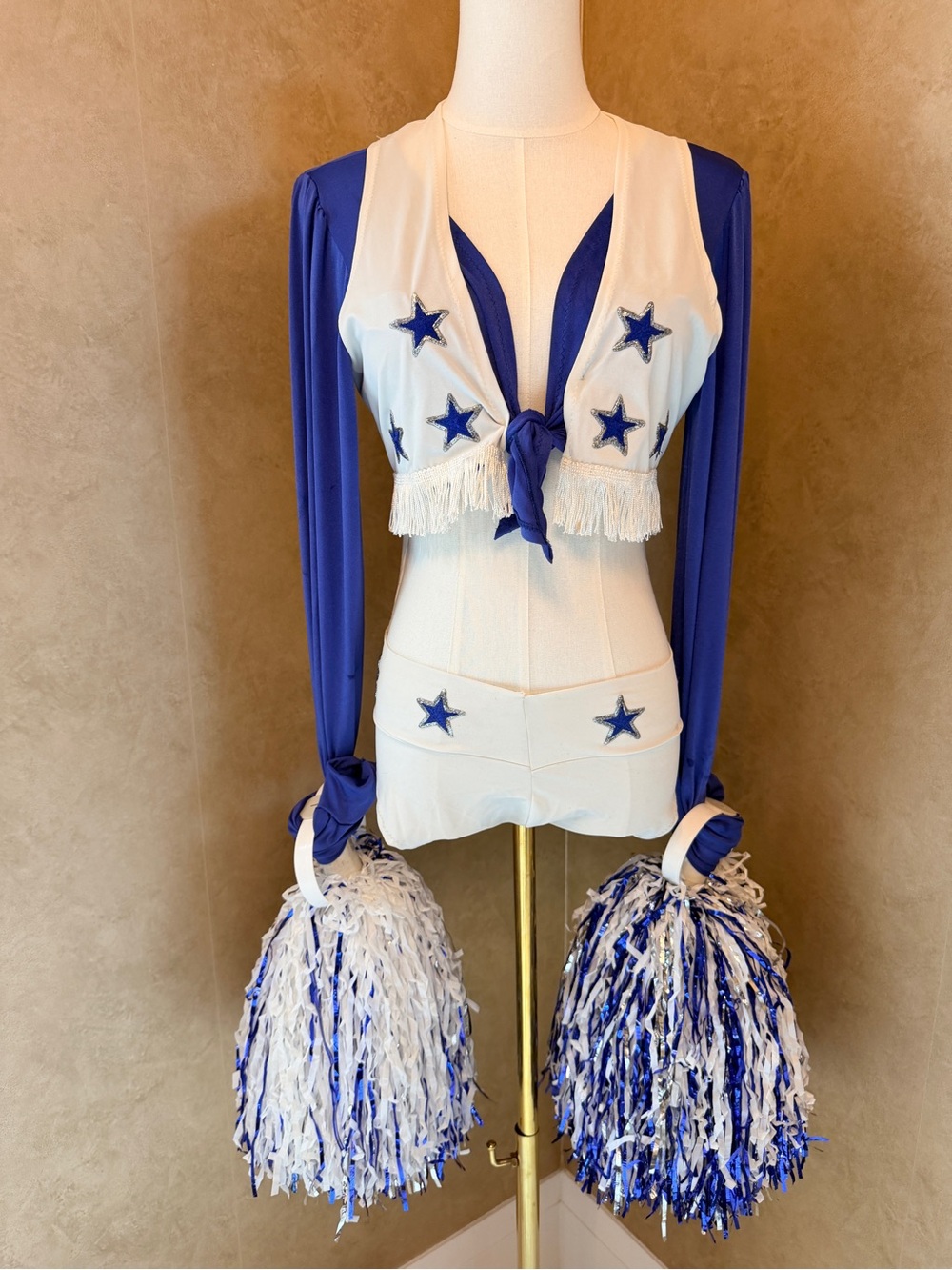 NFL Dallas Cowboys Cheerleader Costume with full poms